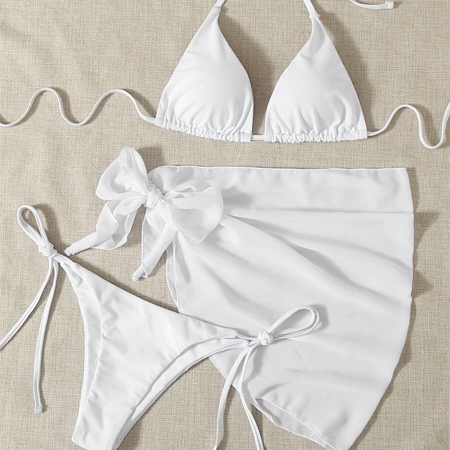 Mesh Detail Bikini - 3 Piece Swimsuit Set