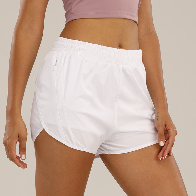 Breathable Sports Shorts with Zipper Pockets