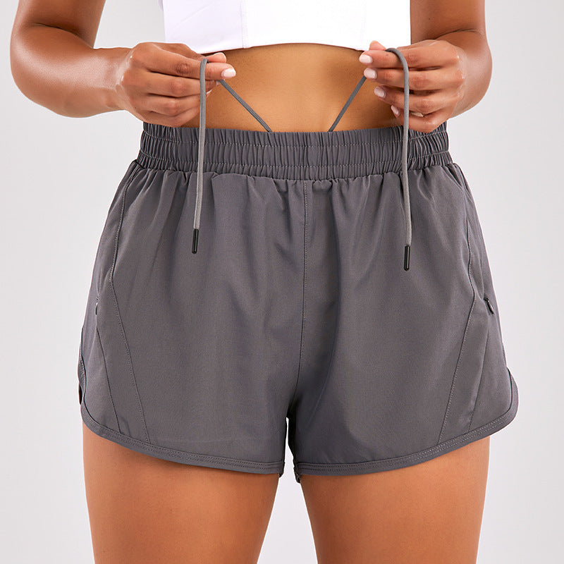 Breathable Sports Shorts with Zipper Pockets