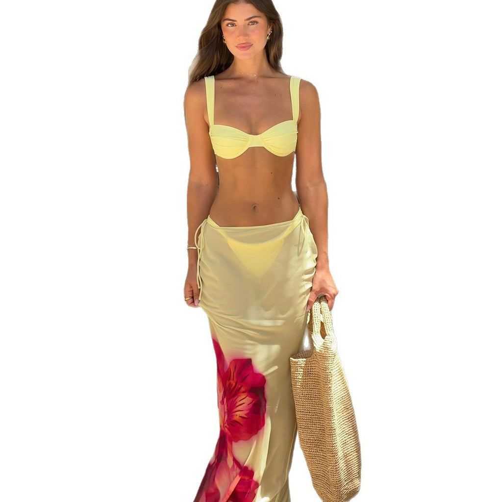 Printed Bikini - 3 Piece Swimsuit Set