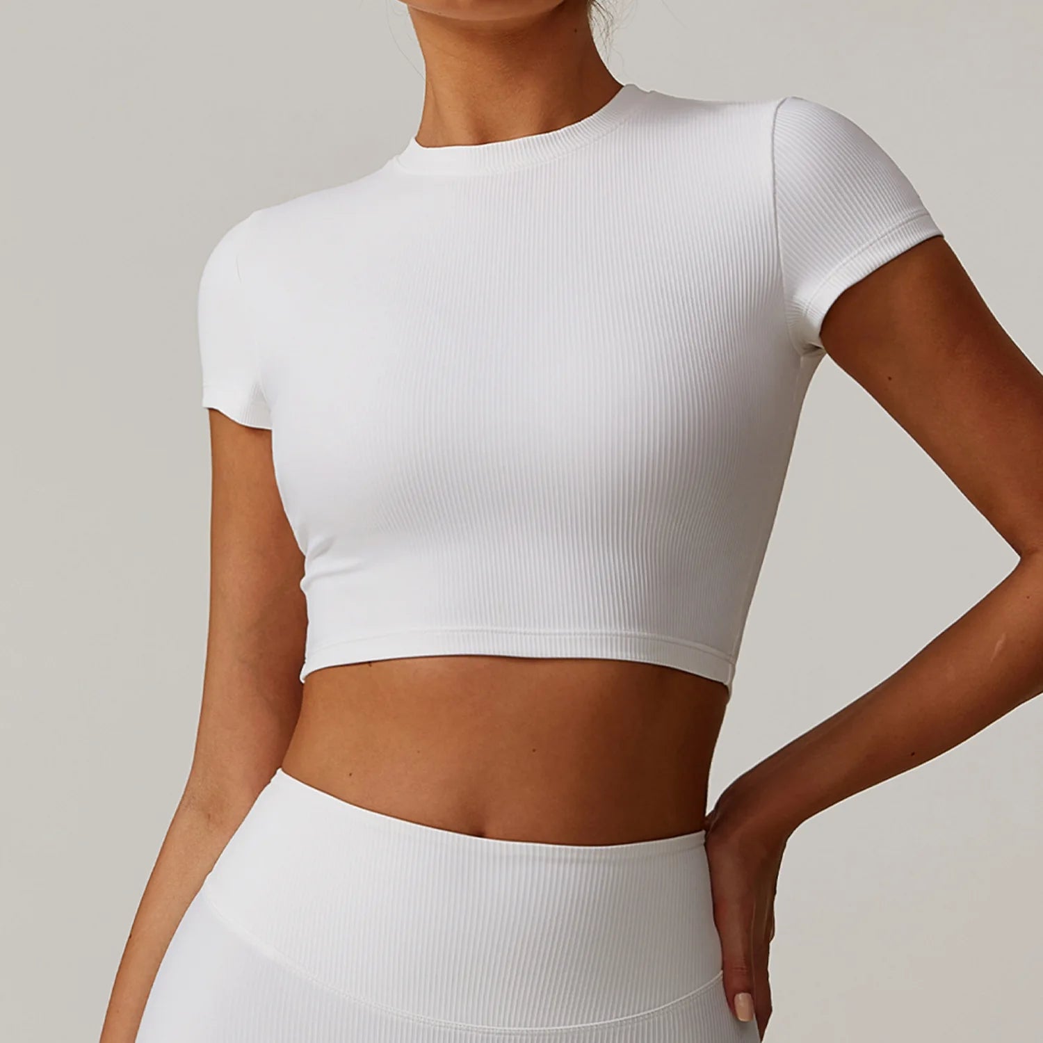 Ribbed Crop Sports Bra