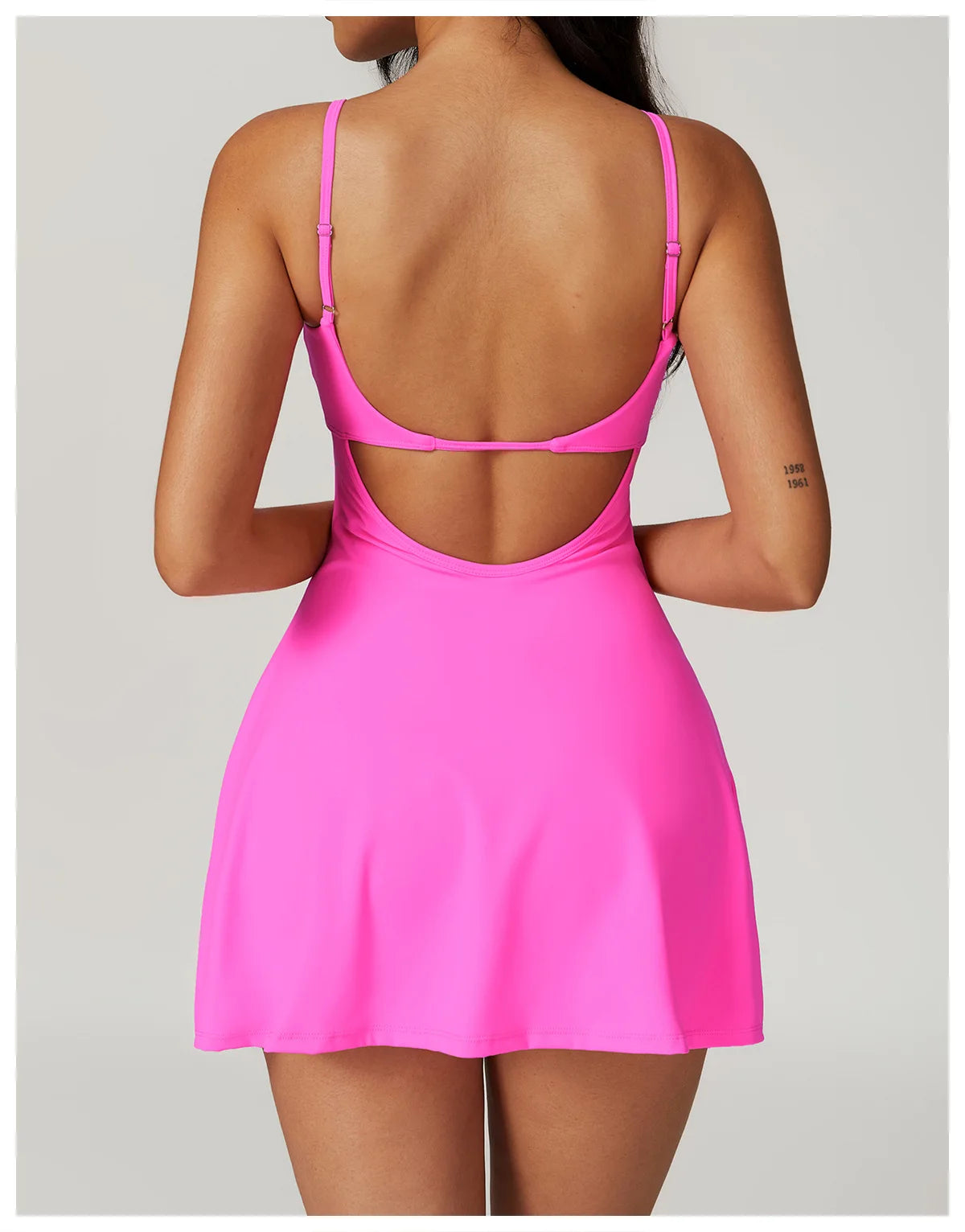 Women's Backless Spaghetti Strap Tennis Dress