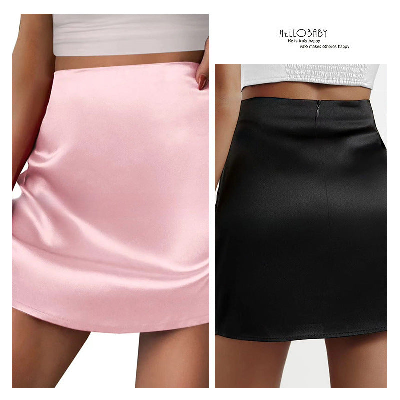 Satin Pleated Mini Skirt | High Waist A-Line | 12 Colors