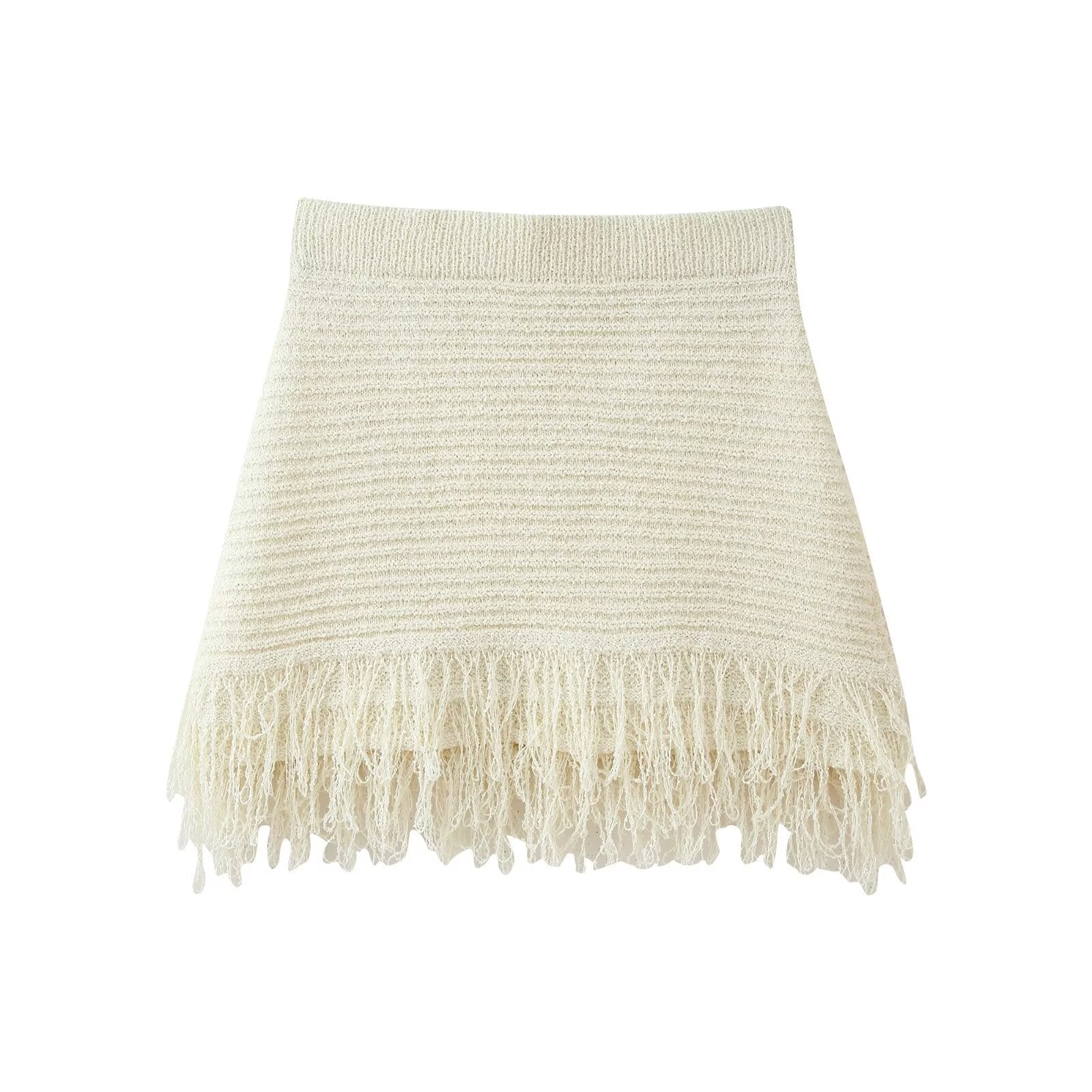 Tassel Knit Crop Top & Mini Skirt