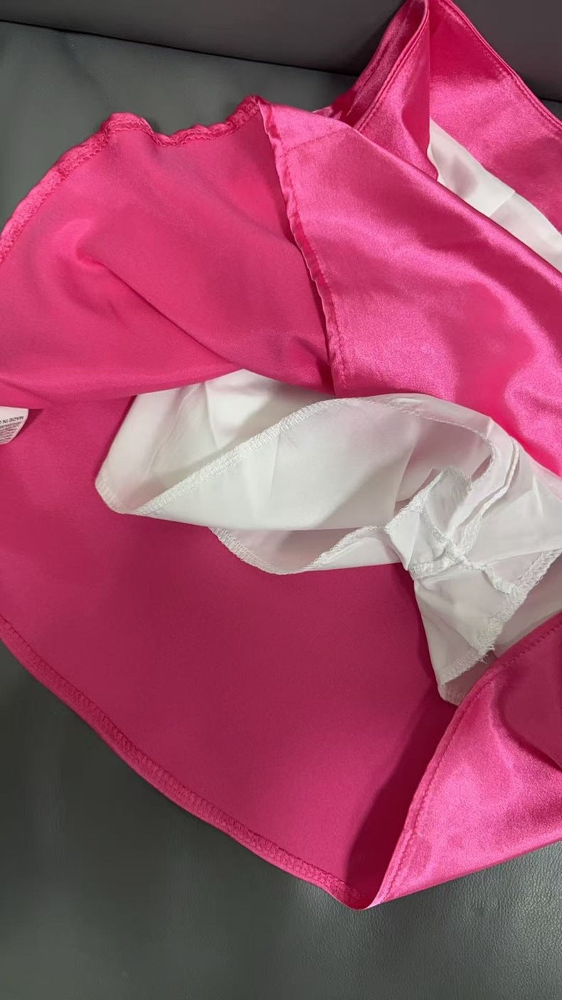 Satin Pleated Mini Skirt | High Waist A-Line | 12 Colors