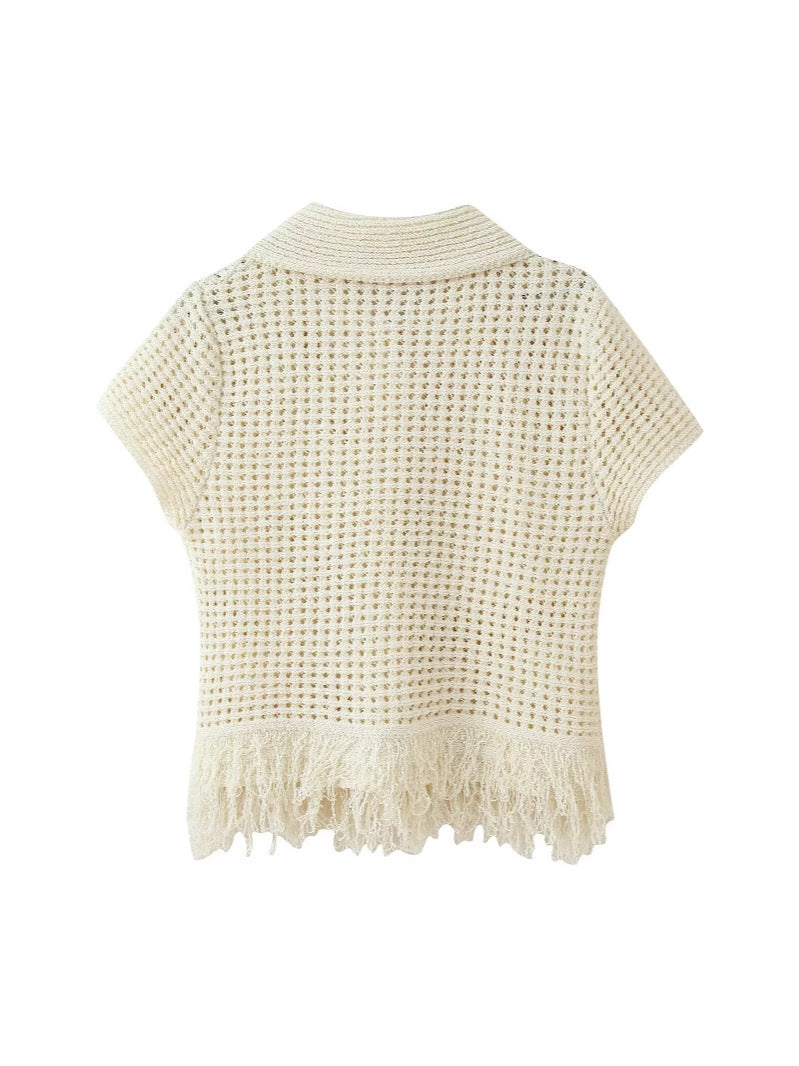 Tassel Knit Crop Top & Mini Skirt