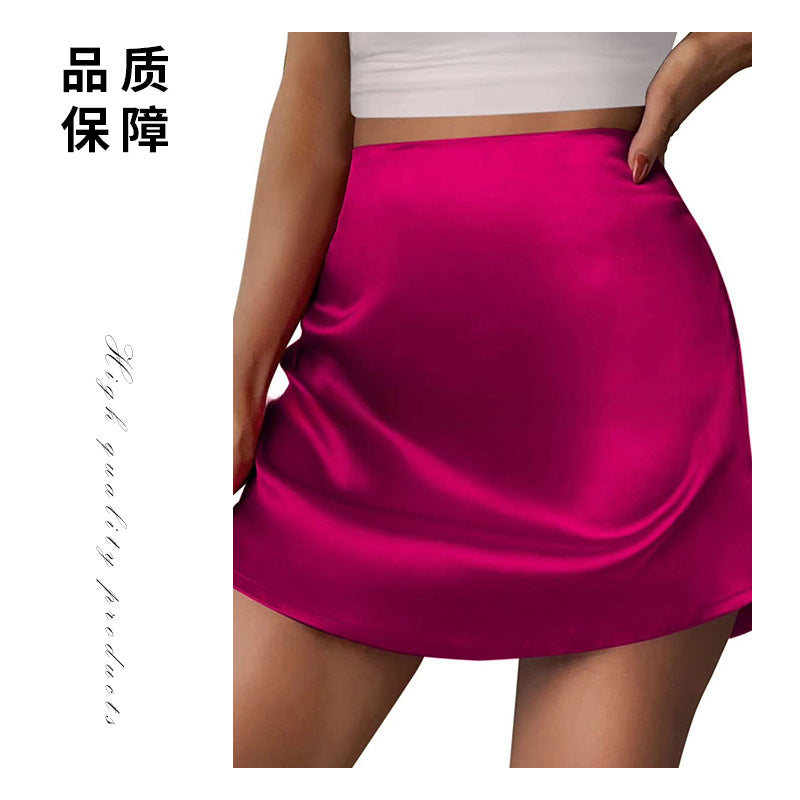 Satin Pleated Mini Skirt | High Waist A-Line | 12 Colors