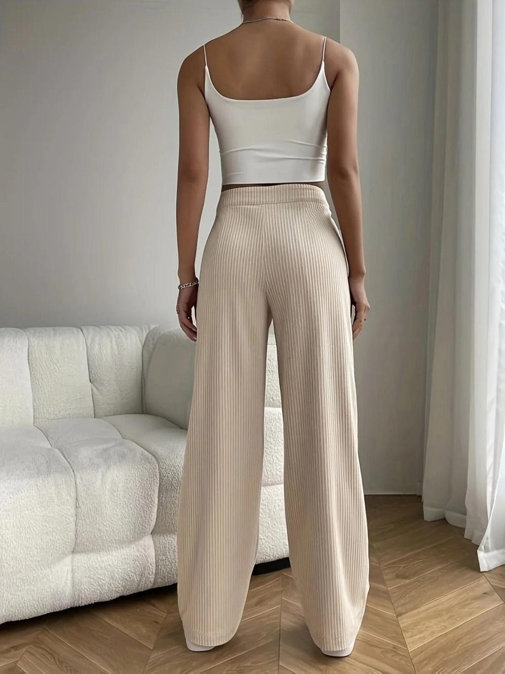 New Women's Trousers Cross-border Spring and Autumn High Waist Loose Wide Leg Pants Drain All-match Casual Straight Pants