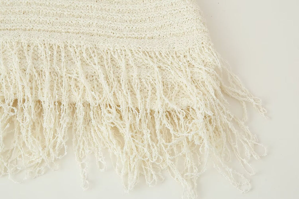 Tassel Knit Crop Top & Mini Skirt