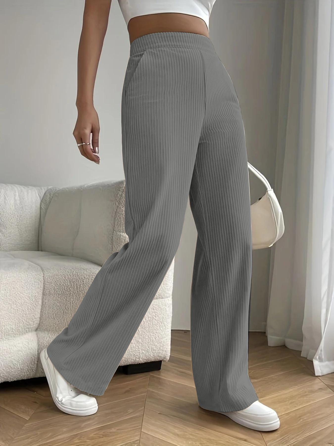 New Women's Trousers Cross-border Spring and Autumn High Waist Loose Wide Leg Pants Drain All-match Casual Straight Pants
