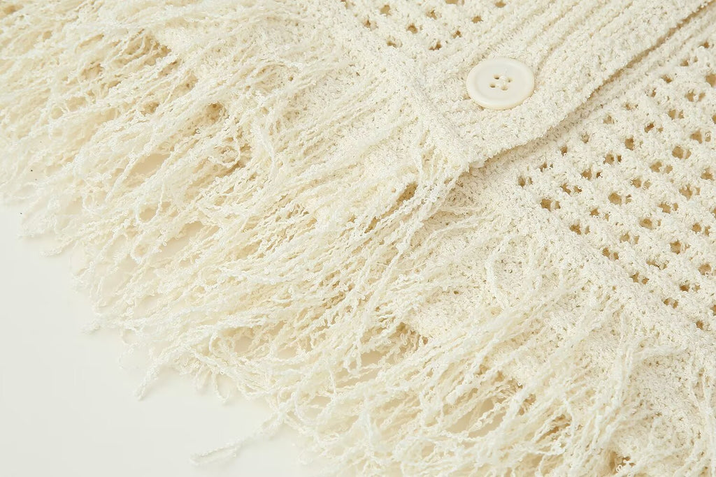 Tassel Knit Crop Top & Mini Skirt