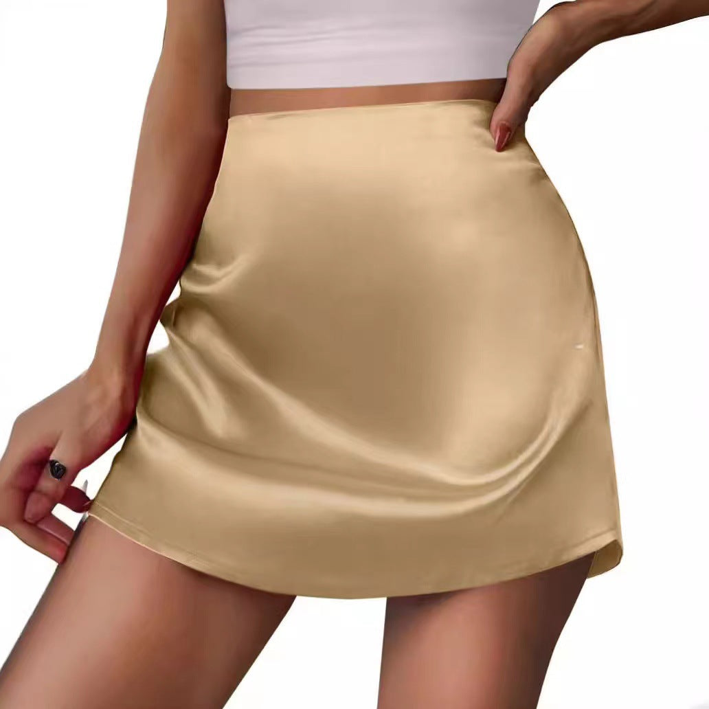 Satin Pleated Mini Skirt | High Waist A-Line | 12 Colors