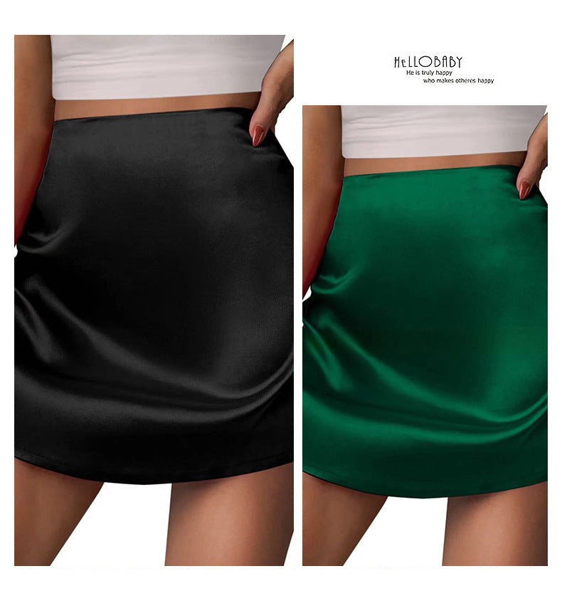 Satin Pleated Mini Skirt | High Waist A-Line | 12 Colors
