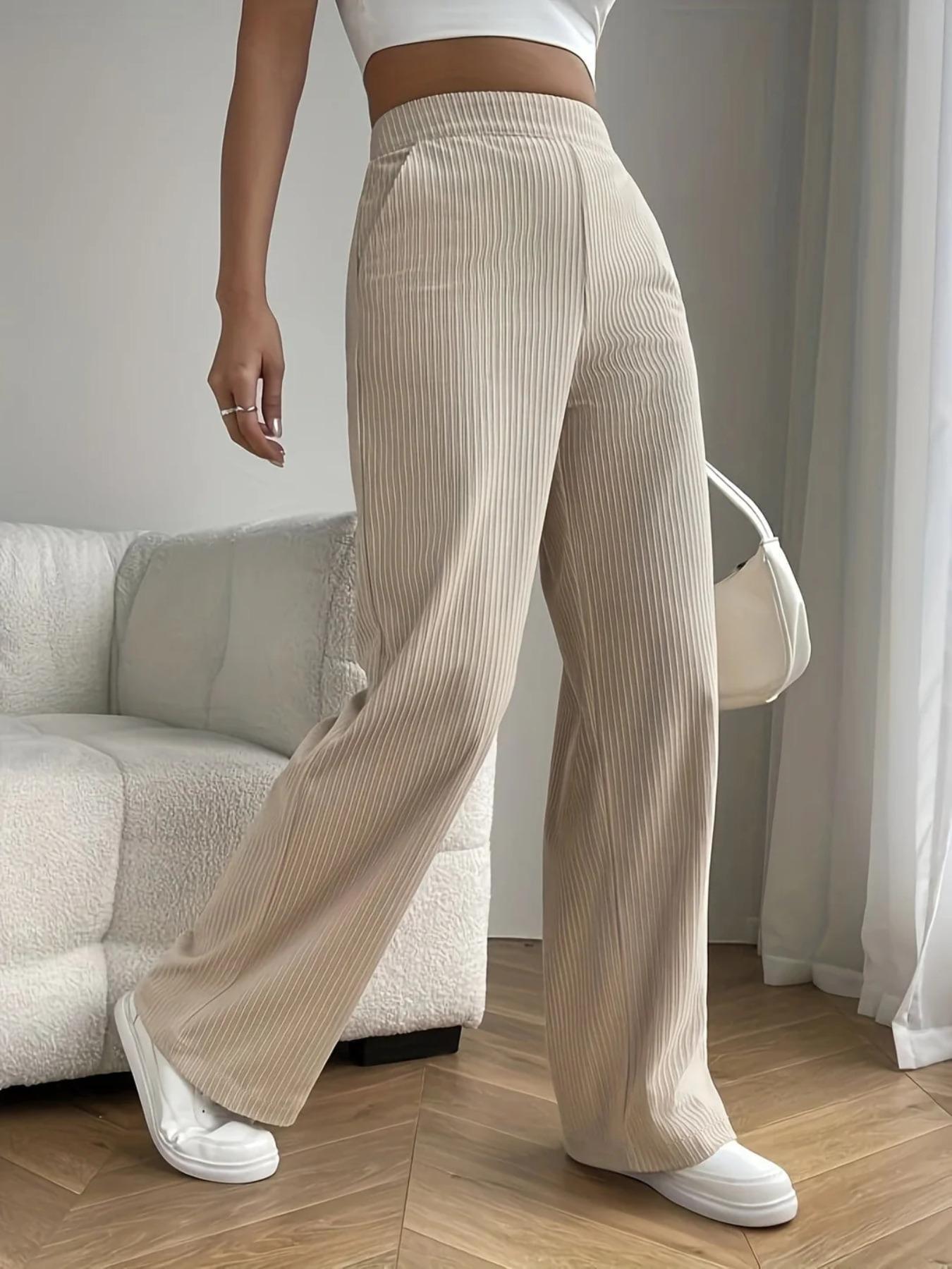 New Women's Trousers Cross-border Spring and Autumn High Waist Loose Wide Leg Pants Drain All-match Casual Straight Pants