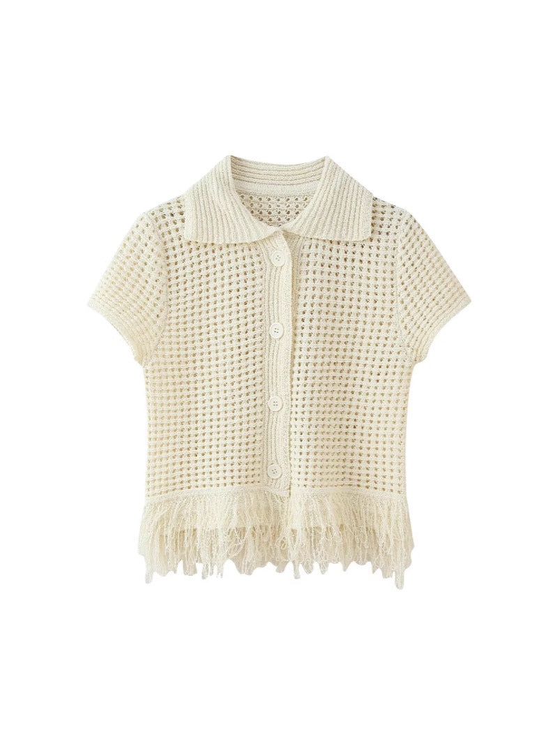 Tassel Knit Crop Top & Mini Skirt