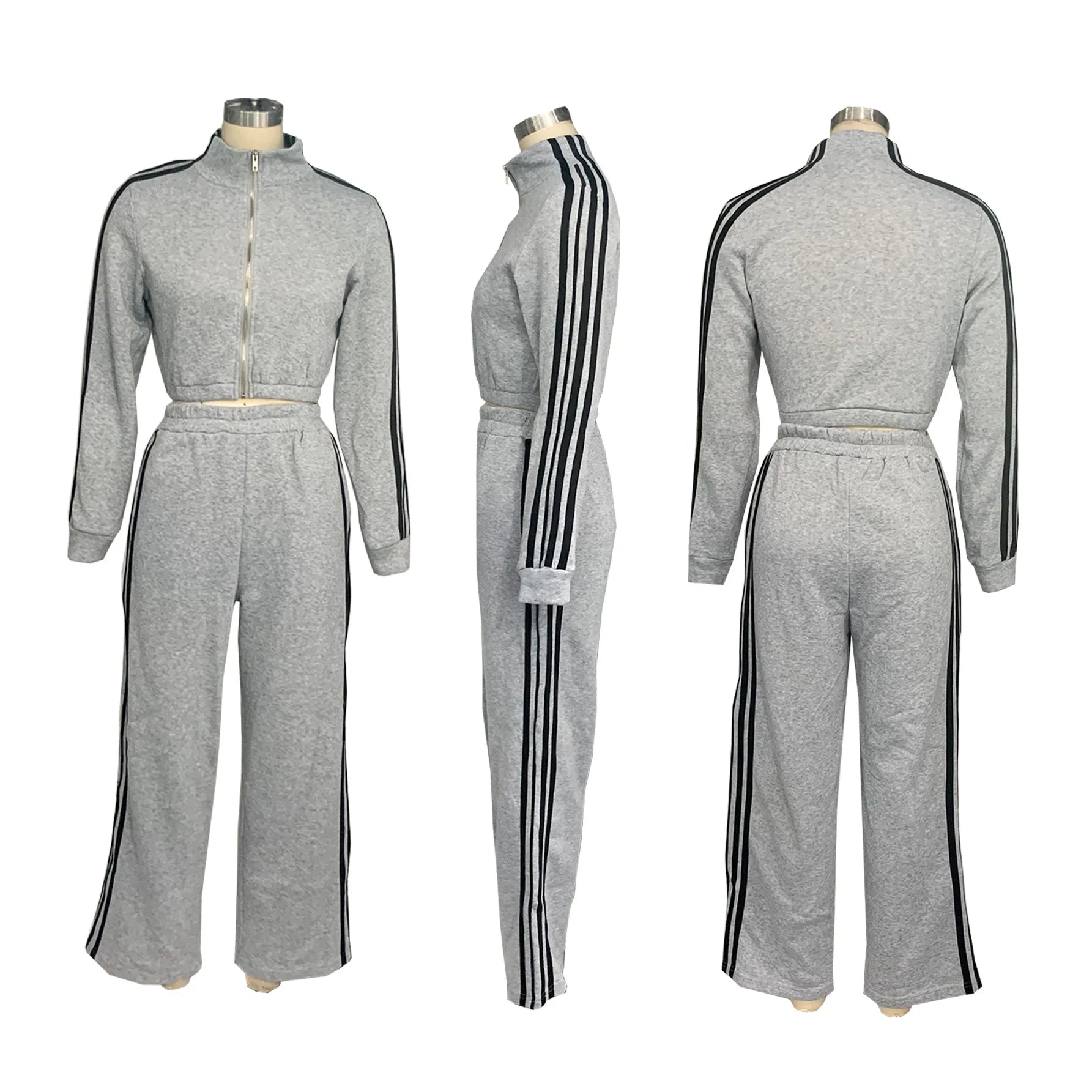 Y2K Striped Jogger Tracksuit Set - 2 Piece