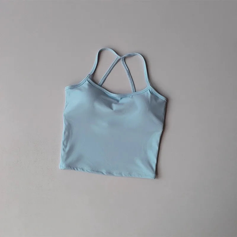 Cross Back Push-Up Sports Bra - High Support Yoga Bra