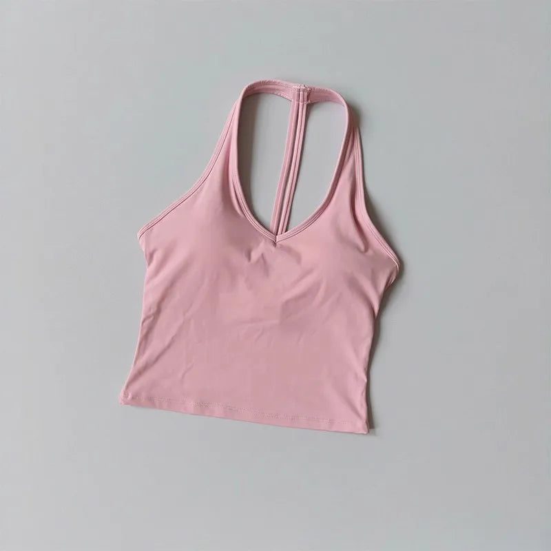 Women's V-Neck T-Strap Sports Bra