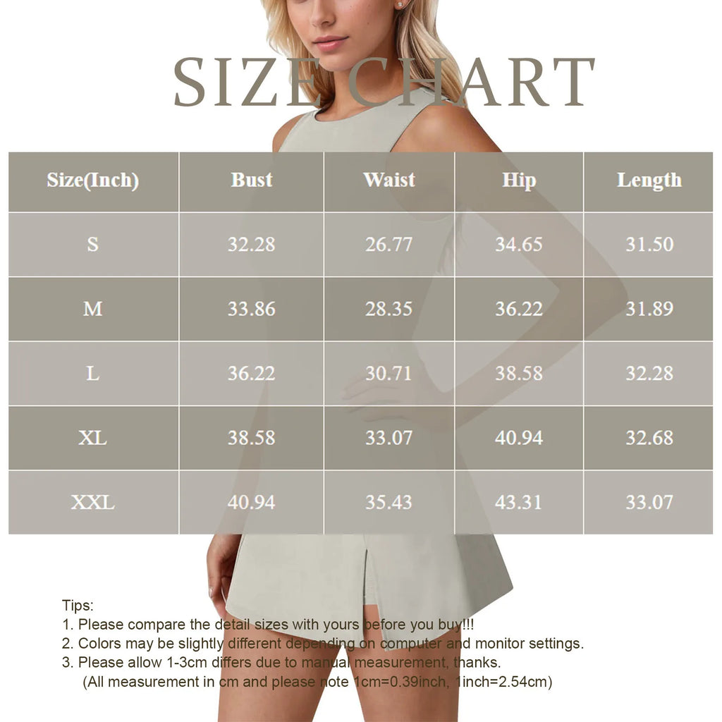 Sleeveless Tennis Dress with Built-In Shorts