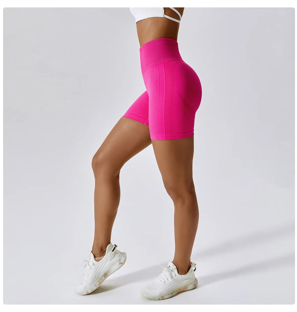 Seamless High-Waist Push-Up Gym Shorts