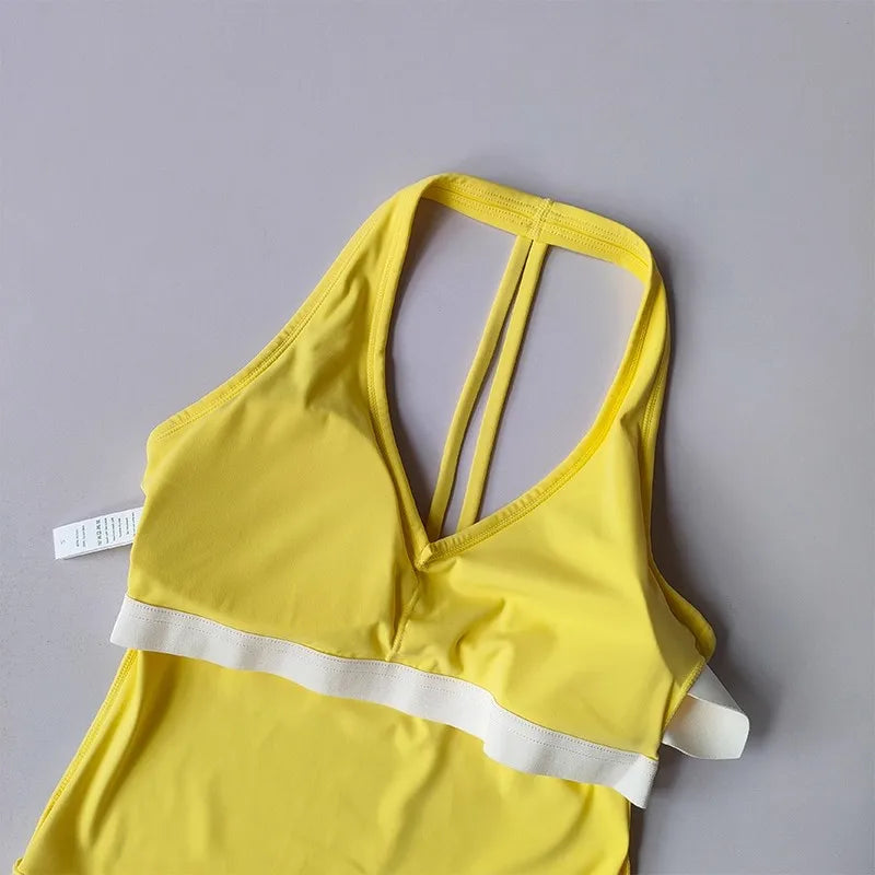 Women's V-Neck T-Strap Sports Bra