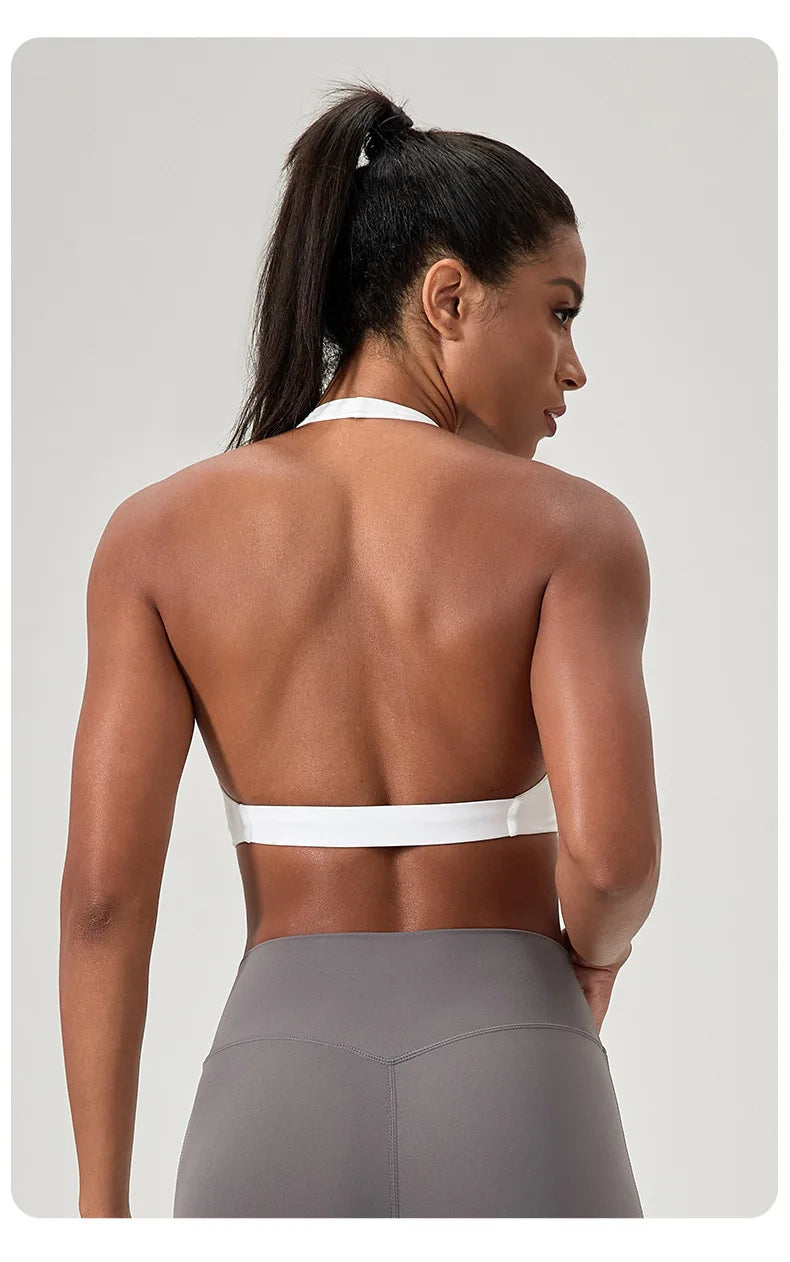 Strappy Padded Sports Bra - Criss Cross Back