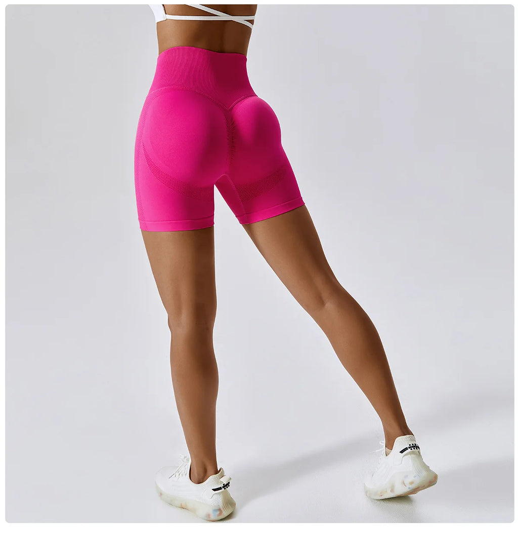 Seamless High-Waist Push-Up Gym Shorts