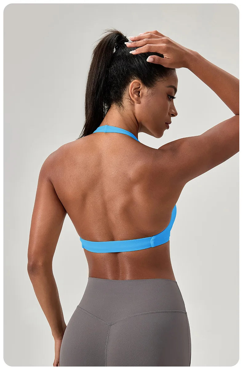 Strappy Padded Sports Bra - Criss Cross Back