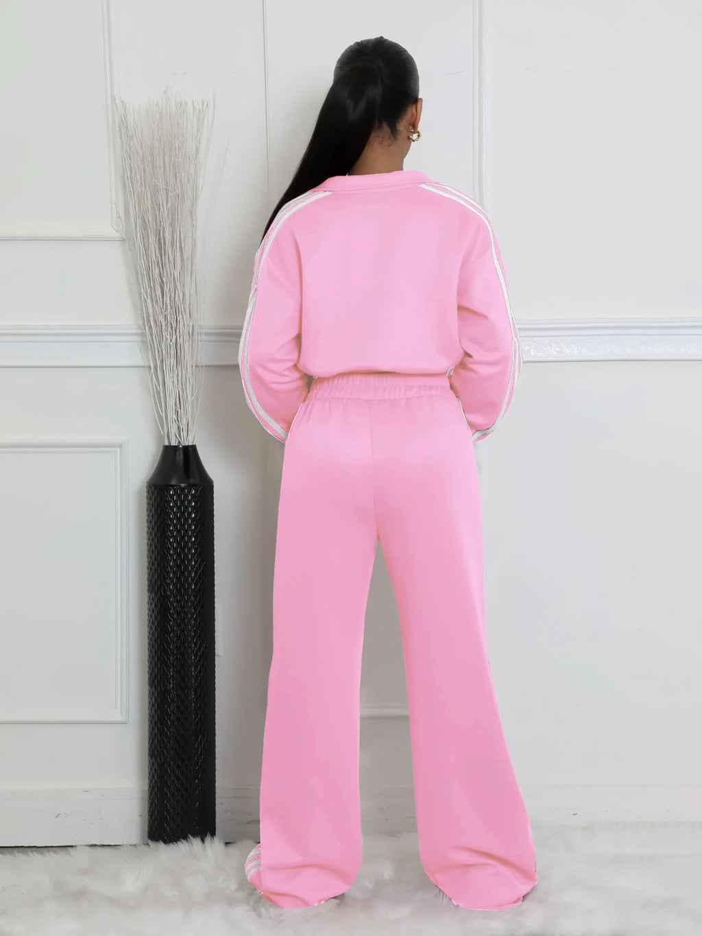 Y2K Striped Jogger Tracksuit Set - 2 Piece