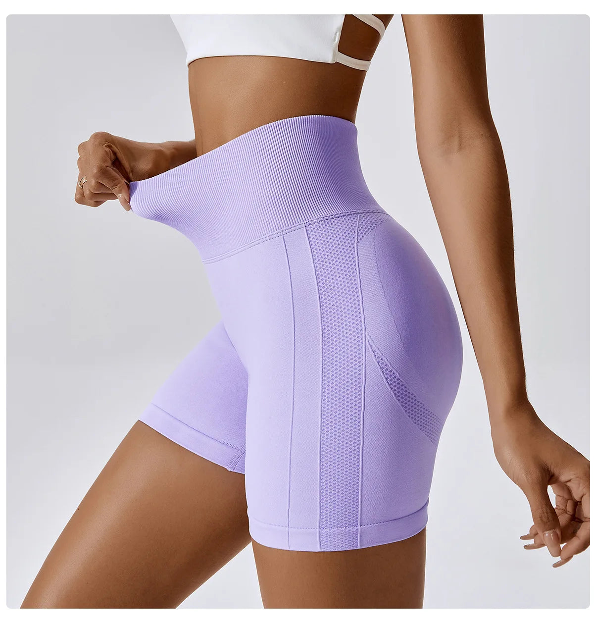 Seamless High-Waist Push-Up Gym Shorts