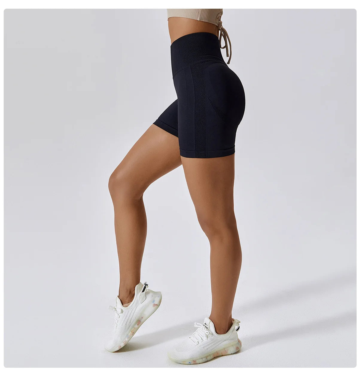 Seamless High-Waist Push-Up Gym Shorts
