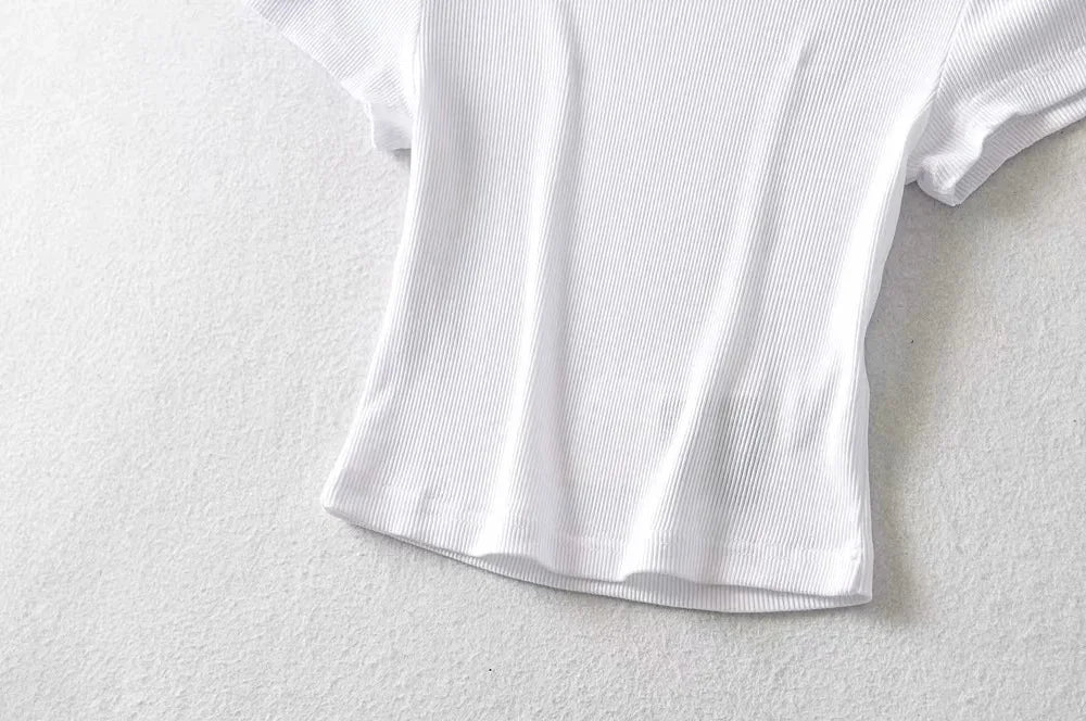 Women's Slim-Fit Short Sleeve Crop Top