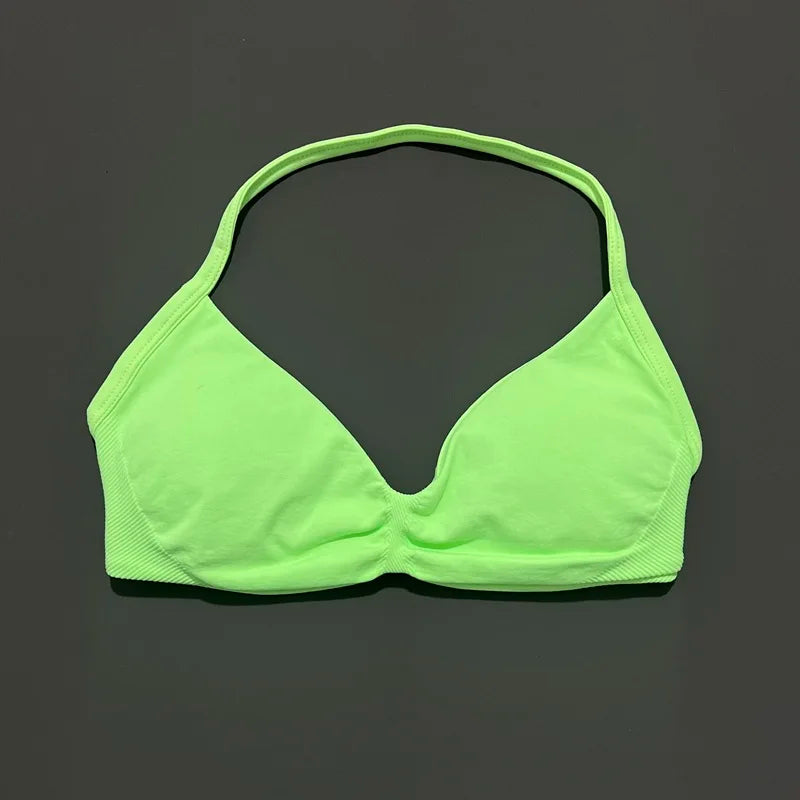 Women's Strappy Halter Sports Bra