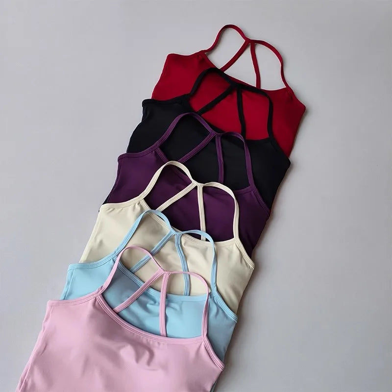 Cross Back Push-Up Sports Bra - High Support Yoga Bra