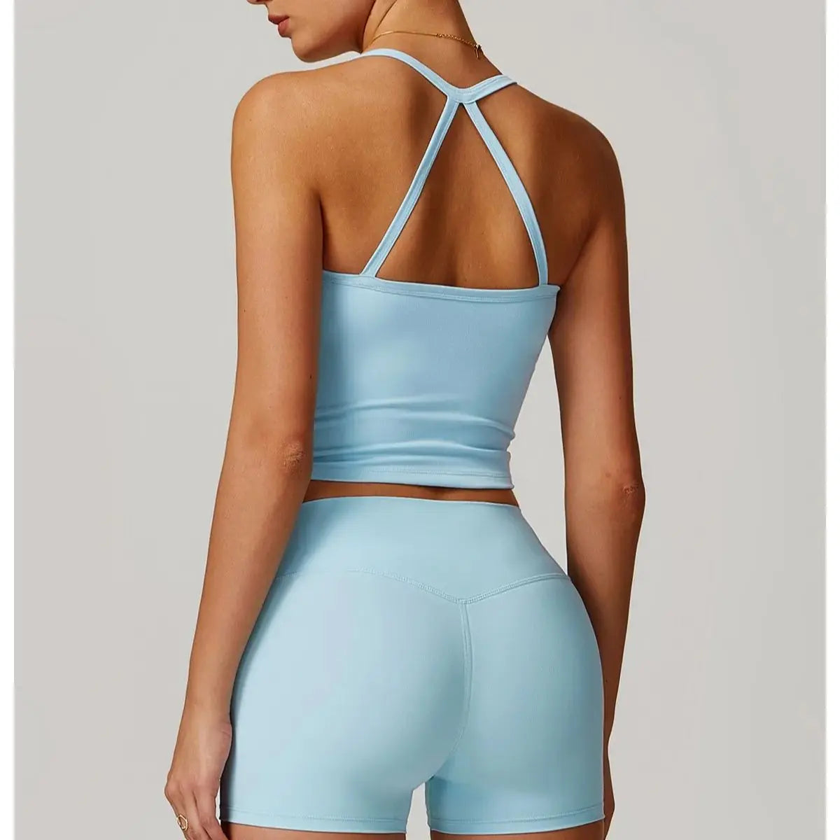 Cross Back Push-Up Sports Bra - High Support Yoga Bra