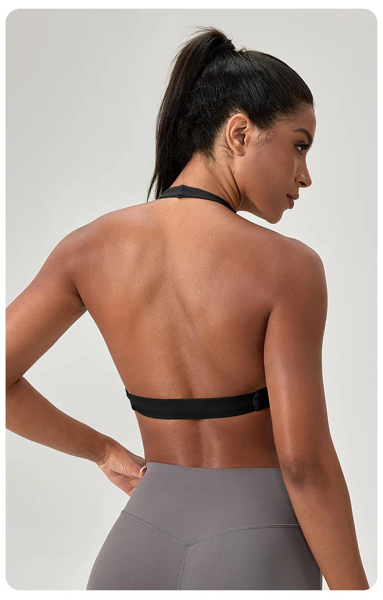 Strappy Padded Sports Bra - Criss Cross Back
