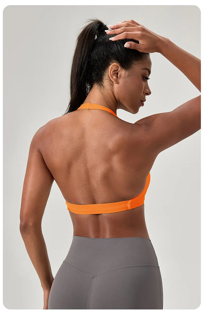 Strappy Padded Sports Bra - Criss Cross Back