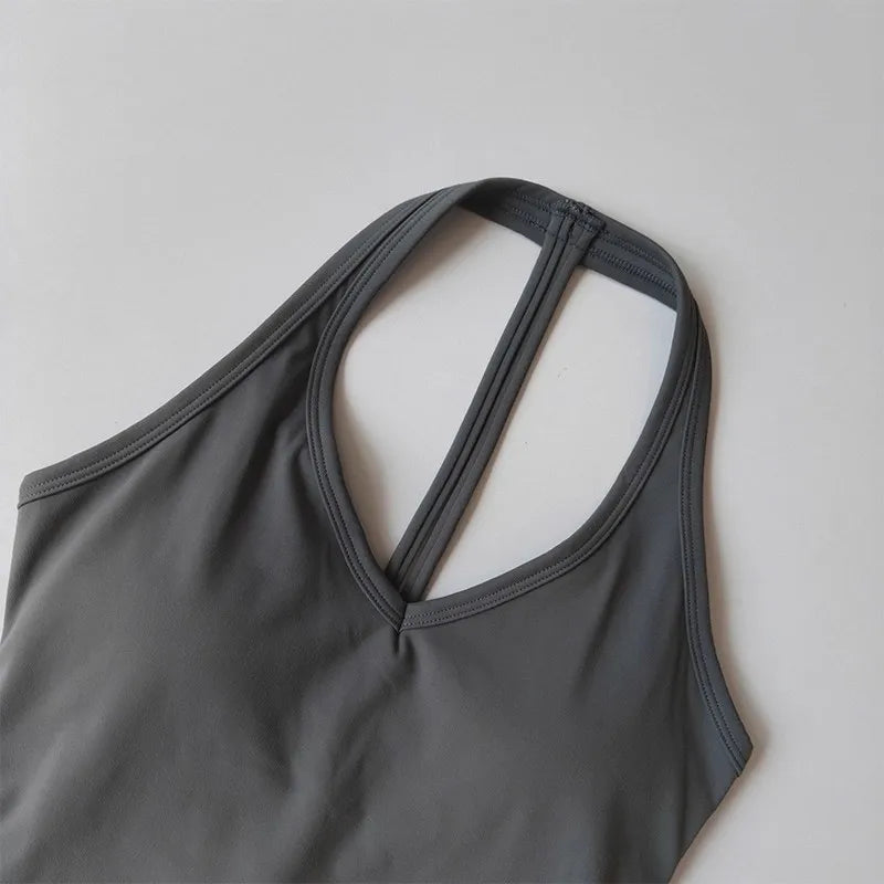 Women's V-Neck T-Strap Sports Bra