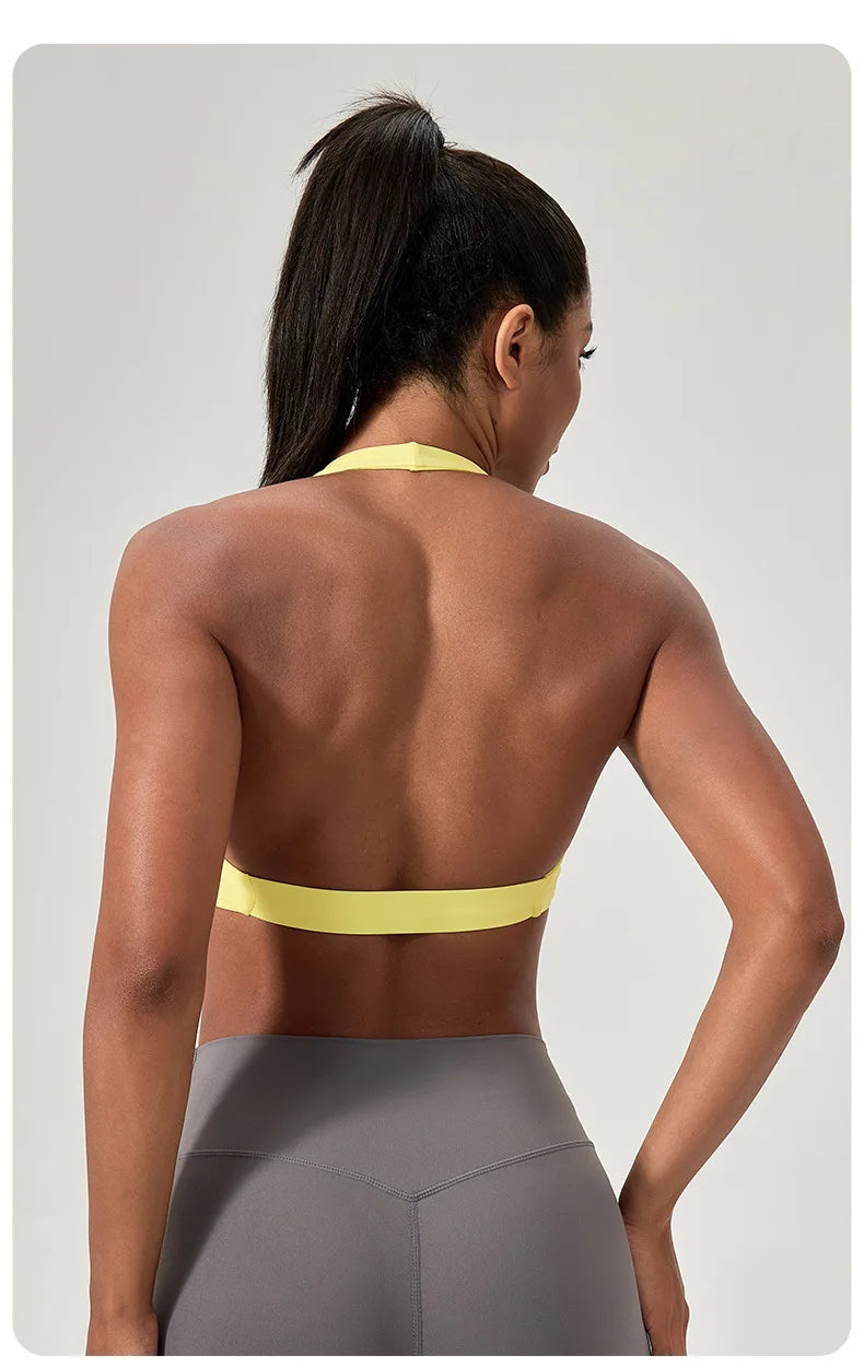 Strappy Padded Sports Bra - Criss Cross Back