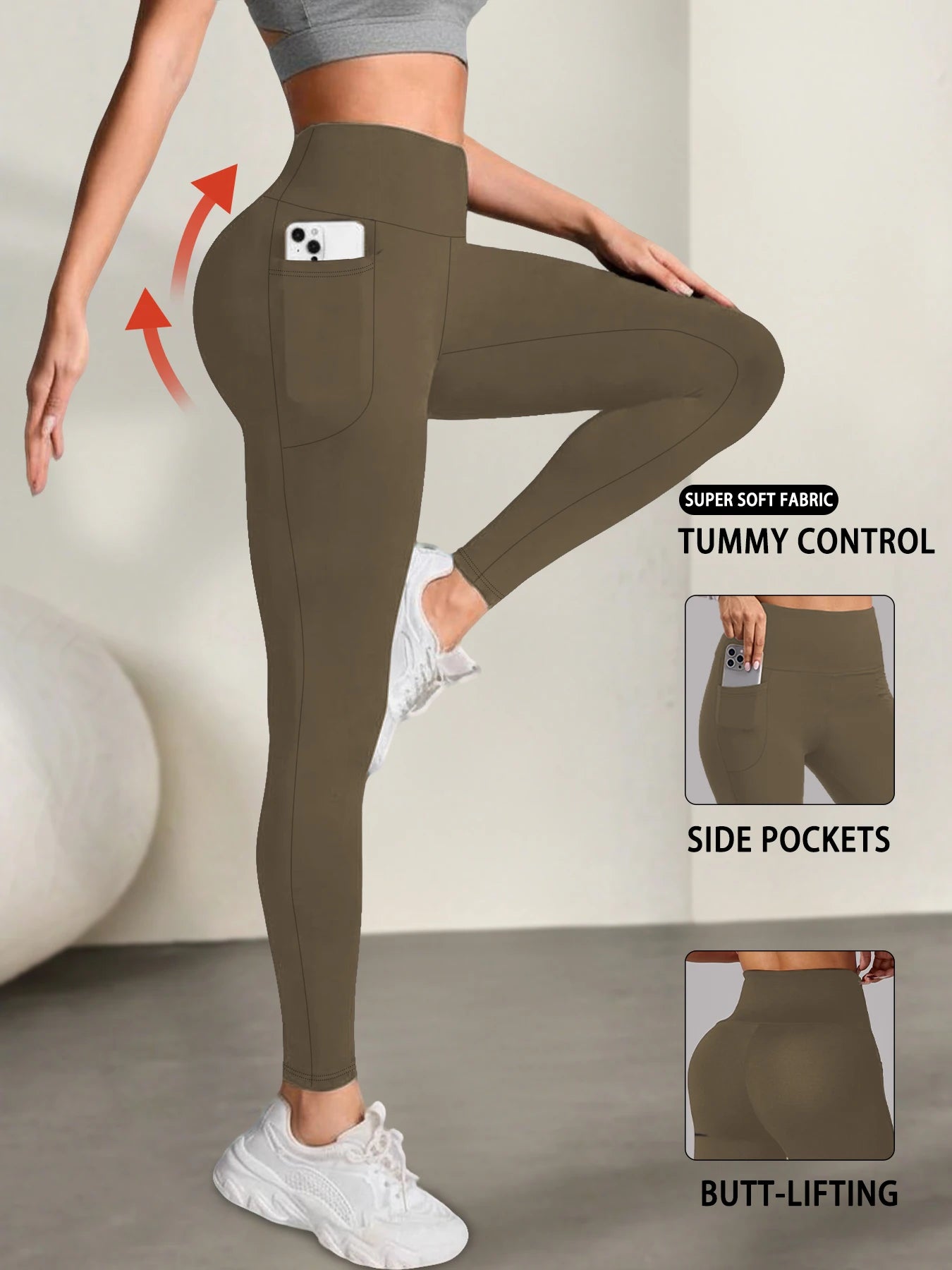 Super Soft High Waist Tummy Control Leggings with Pockets