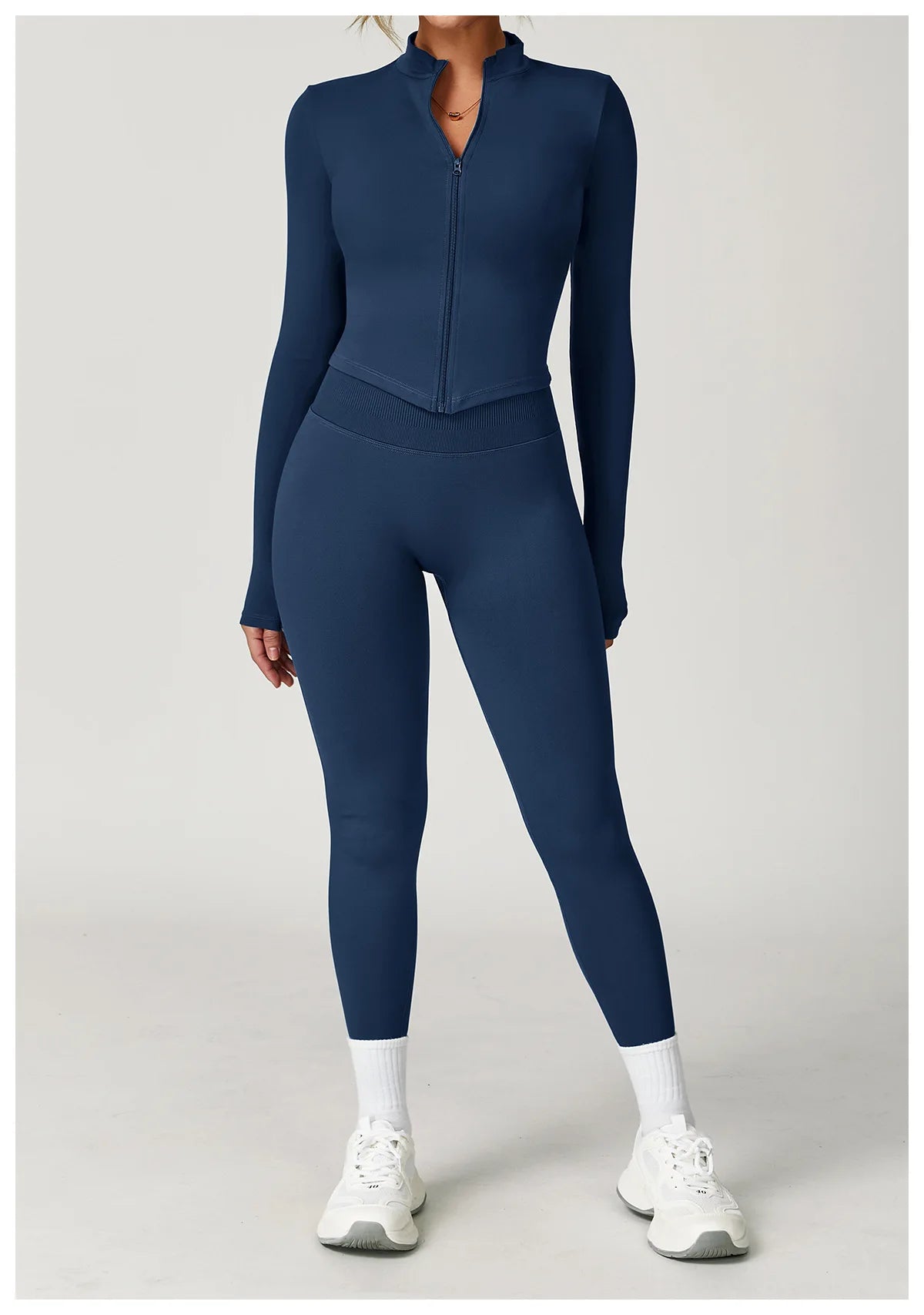 Seamless Yoga Set with Long Sleeve Jacket