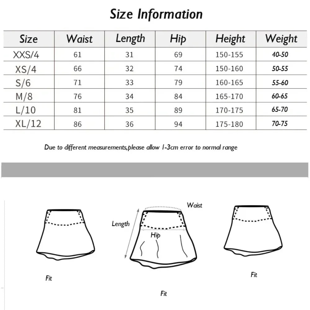 High-Waist Tennis Skort with Zipper Pocket