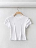 Women's Slim-Fit Short Sleeve Crop Top
