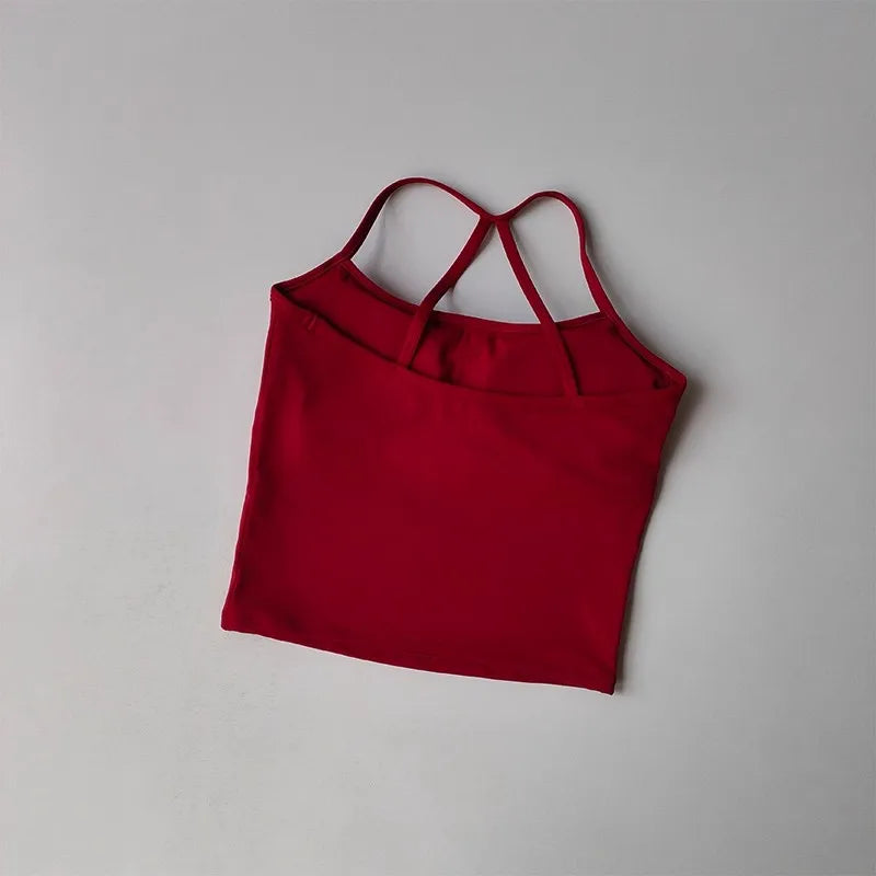 Cross Back Push-Up Sports Bra - High Support Yoga Bra