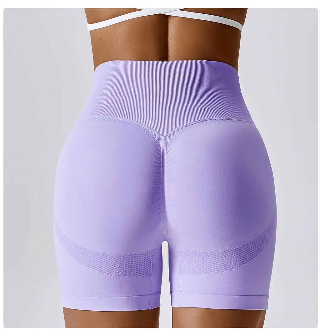 Seamless High-Waist Push-Up Gym Shorts
