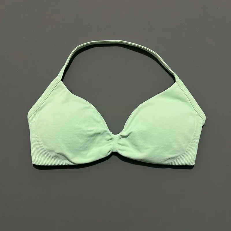Women's Strappy Halter Sports Bra