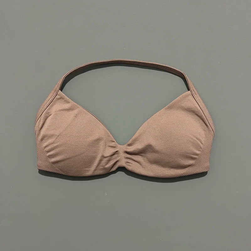 Women's Strappy Halter Sports Bra