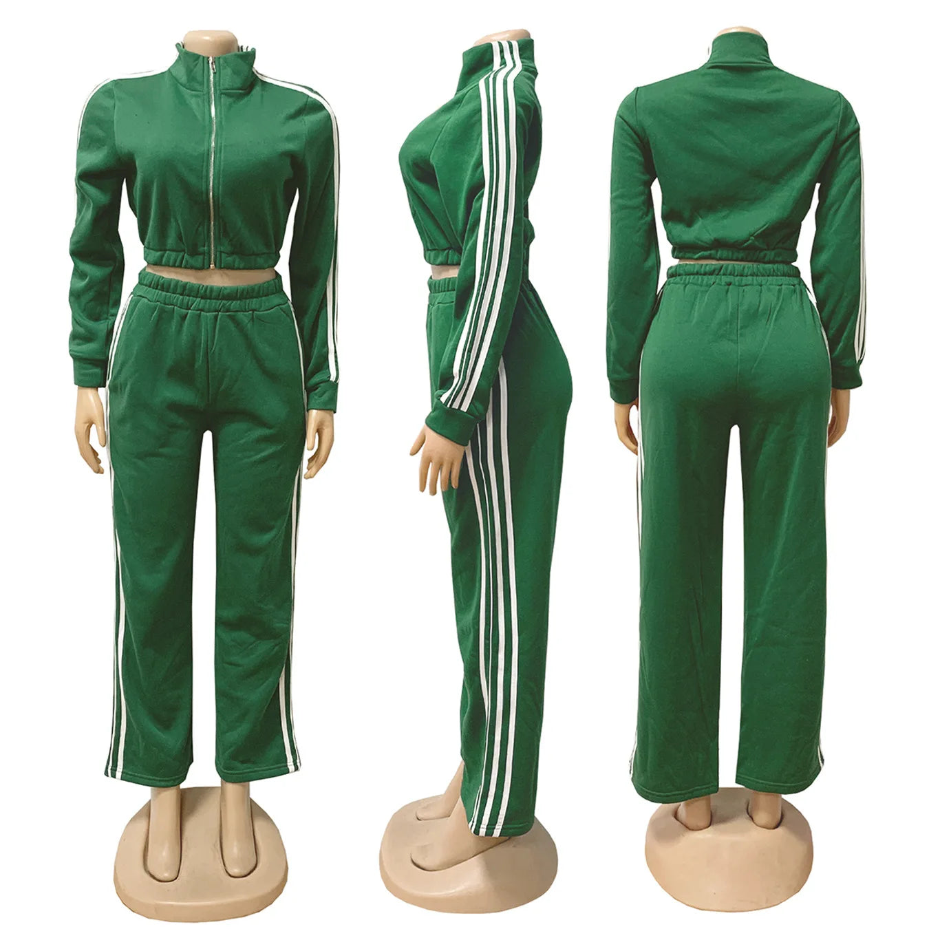 Y2K Striped Jogger Tracksuit Set - 2 Piece