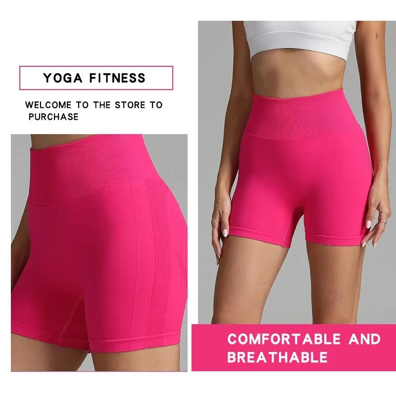 Seamless High-Waist Push-Up Gym Shorts