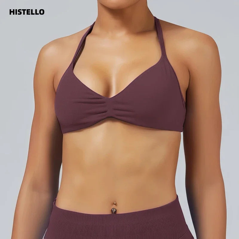 Women's Strappy Halter Sports Bra